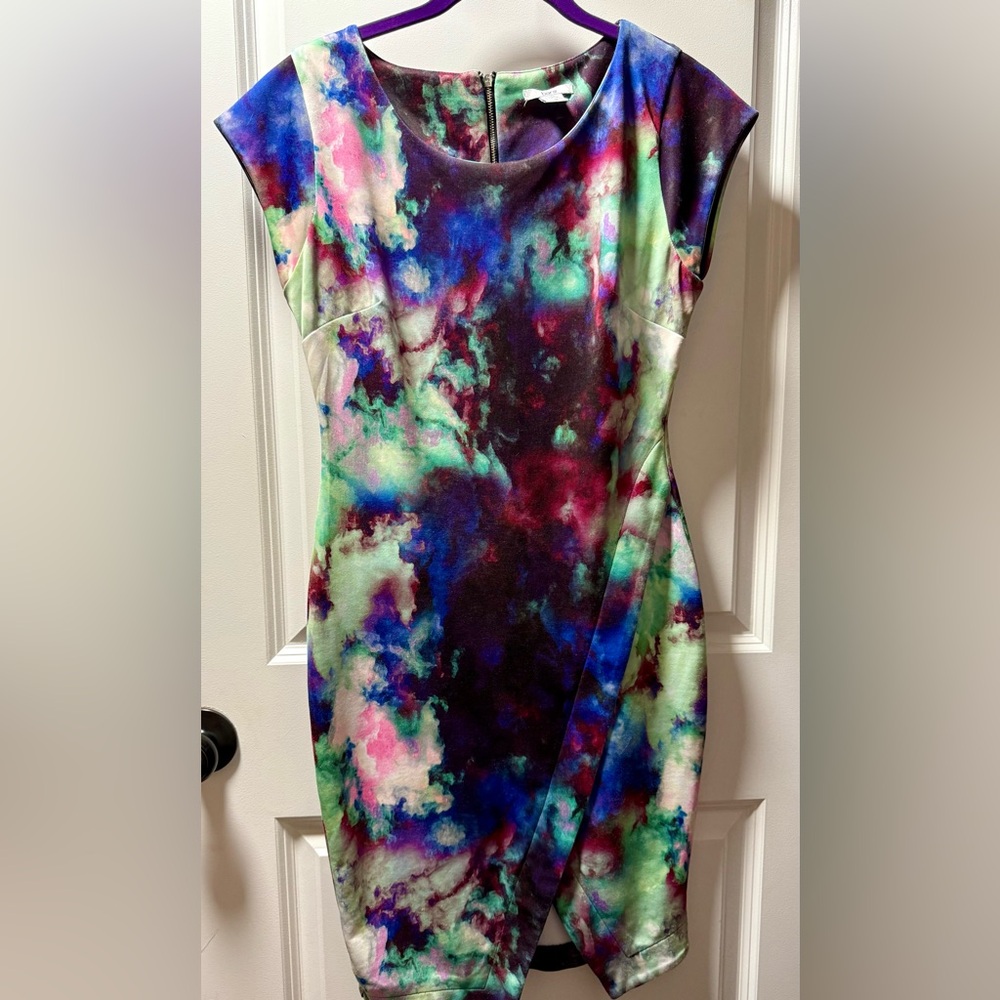 Bar III Purple and Blue Asymmetrical Bodycon Dress